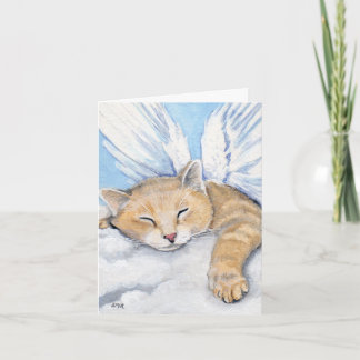 Gabrielle, Angel Cat em Nuvens Cartão de Nota de P