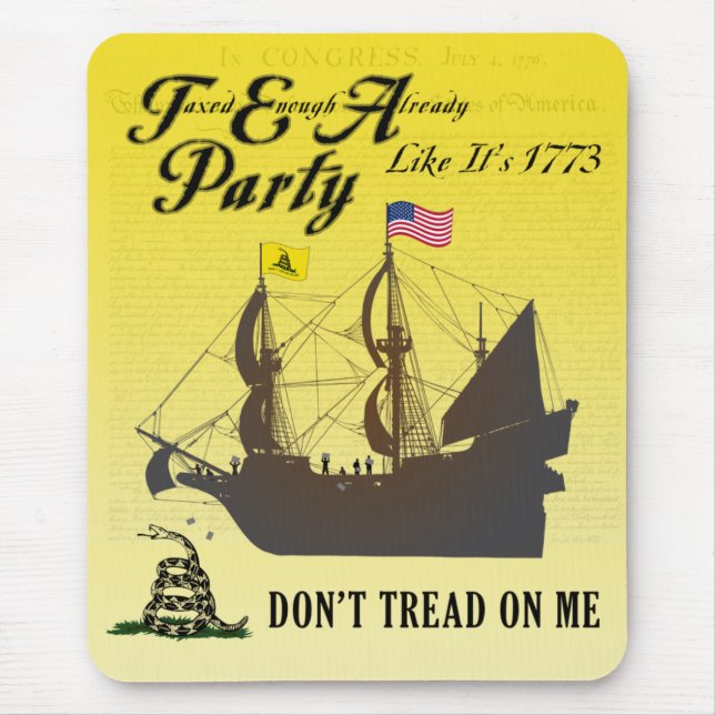 Gadsden - o tea party como ele é Mousepad 1773 (Frente)
