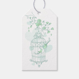 Gaiola de pássaros - etiqueta de presente do casam