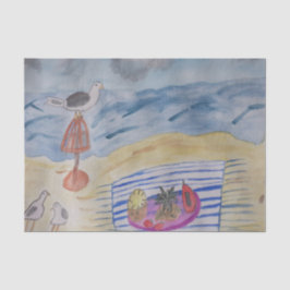 Gaivotas no Papel Tecido da Praia