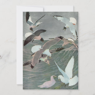 Gaivotas sobre ondas do oceano por Louis Agassiz F