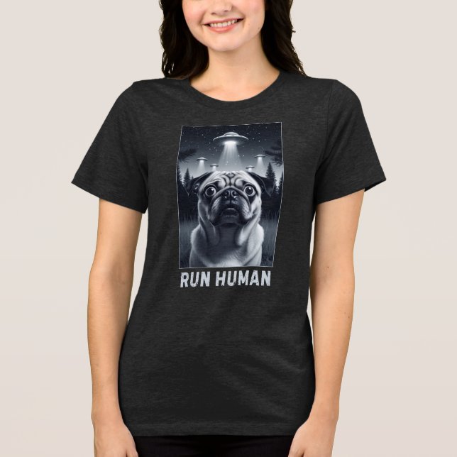 Galáctico Pug UFO Selfie Outer Space Pet Gift (Frente)