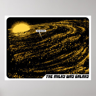 Galáxia da Via Láctea "você está aqui" poster