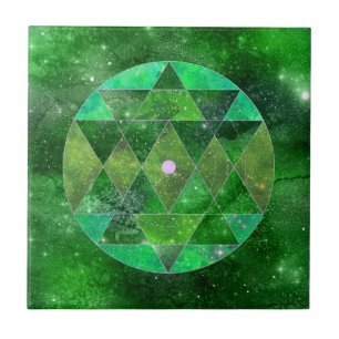 Galáxia de Mandala Verde Celta Boho - Geometria S