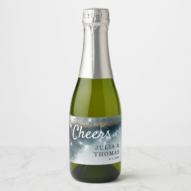 Galáxia Personalizada Estrelas Douradas Azuis Casa (Frente)