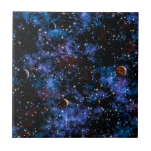 Galáxias coloridas, estrelas e planetas