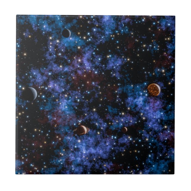 Galáxias coloridas, estrelas e planetas (Frente)