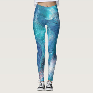 Galaxy 3 Leggings Abstrato azuis suaves