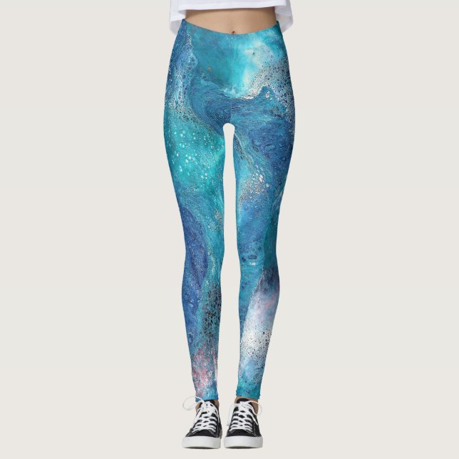 Galaxy 3 Leggings Abstrato azuis suaves (Frente)