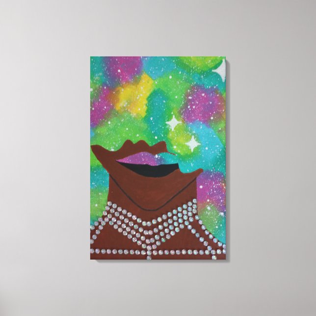 Galaxy Afro Canvas Print (Frente)