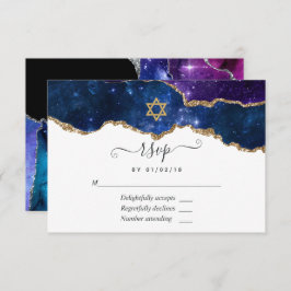 Galaxy Agate Bat Mitzvah RSVP Card