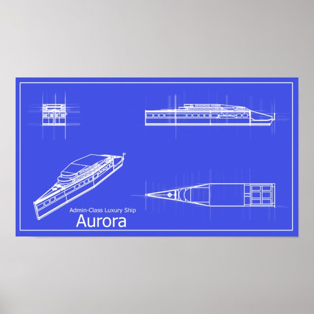 Galaxy Aurora Blueprint Poster (Frente)