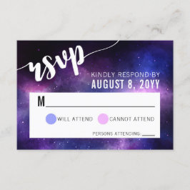 Galaxy Celestial Stars Convite para Casamento RSVP