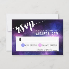 Galaxy Celestial Stars Convite para Casamento RSVP