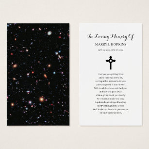 Galaxy Cosmo Simpatia Funeral Oração Cartão