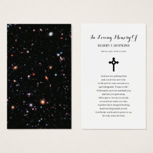 Galaxy Cosmo Simpatia Funeral Prayer Card