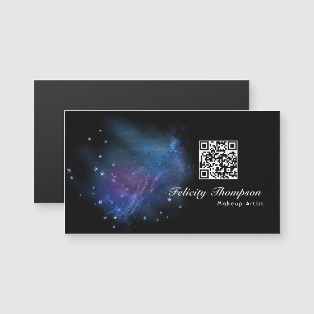 Galaxy Faux Glitter Código QR (Frente/Verso)