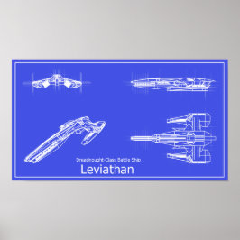 Galaxy Leviathan Blueprint Poster