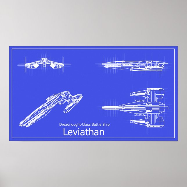 Galaxy Leviathan Blueprint Poster (Frente)