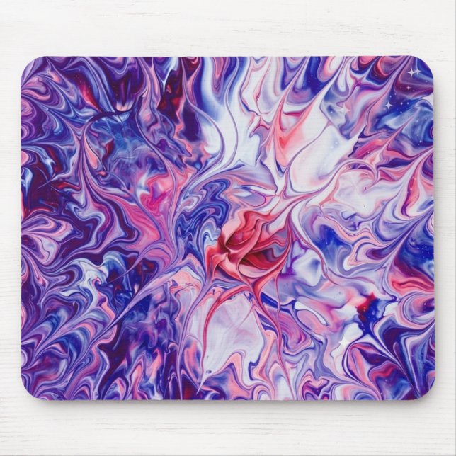 Galaxy Nebula Liquid Marble Acrylic Pour Mousepad (Frente)