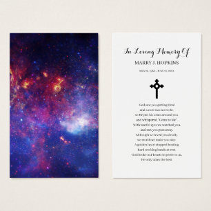 Galaxy Nebula simpatia Oração Funeral Cartão