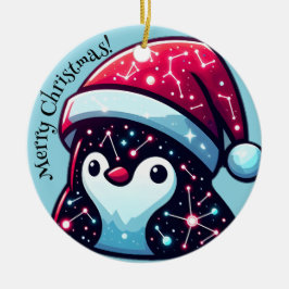 Galaxy Penguin | Ornamento Cósmico de Cerâmica de 