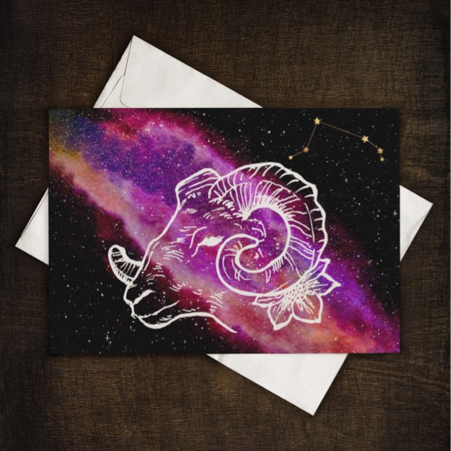 Galaxy Pink Purple Aries Zodiac Constellation Sign (Criador carregado)