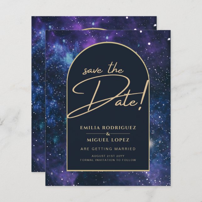 Galaxy Purple Blue Starry Night Casamento (Frente/Verso)