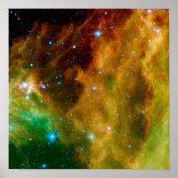 Galaxy Red Nebula Cosmos Poster