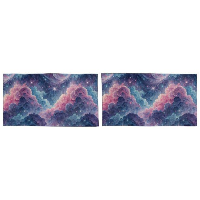 Galaxy Space Pillowcases – Starry Sky Matching Bed (Traseira-Conjunto)