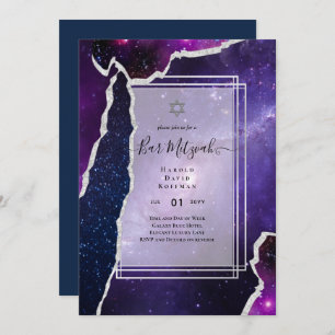 Galaxy Starry Night BAR MITZVAH Agate Convite