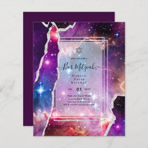 Galaxy Starry Night BAR MITZVAH Agate Convite