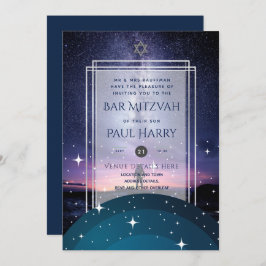 Galaxy Starry Night BAR MITZVAH Convite Marinho