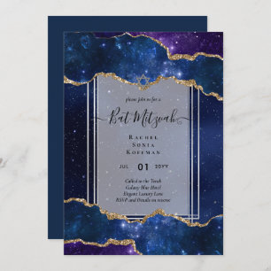Galaxy Starry Night BAT MITZVAH Agate Convite