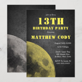 Galaxy Yellow Moon 13 Invites