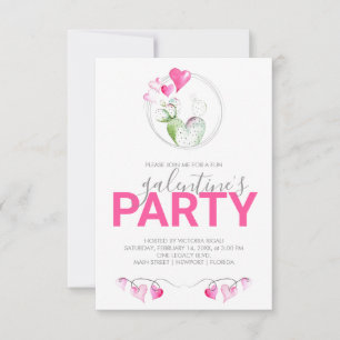 Galentines Convites de festas Aquarela Cactus