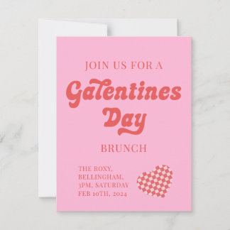 Galentines Day Brunch Convida Coração Retroativa