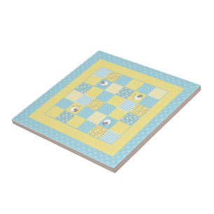 Galês Divertido Ovelha, Faux Patchwork, Azulejo ce