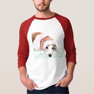 "Galgo camisa da arte do cão no chapéu do papai