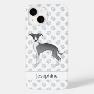 Galgo Italiano Azul e Branco com Nome Personalizad