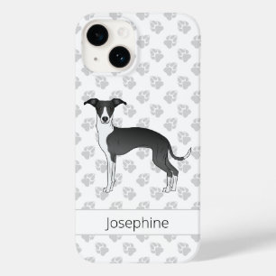 Galgo Italiano Preto E Branco Com Nome Personaliza