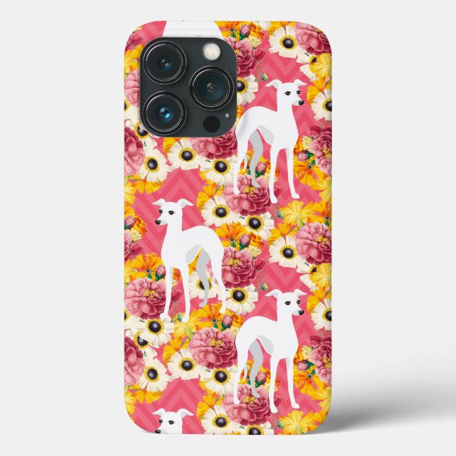 Galgos italianos ou chicotes com Flores Case-M (Verso)