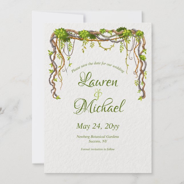 Galho de Liana Anúncio de Salve a Data (Frente)