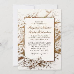 galhos florescentes brancos convites para casament