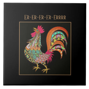 Galinha Colorida do Azulejo Trivet