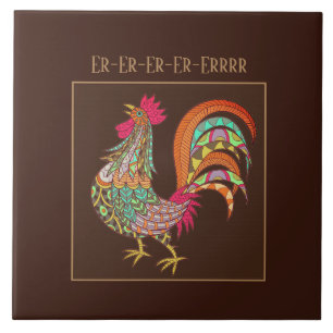 Galinha Colorida do Azulejo Trivet