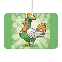 Galinha de chapéu verde