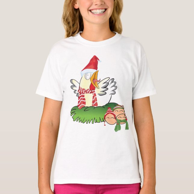 Galinha de Natal e sua Camiseta de Ovos (Frente)