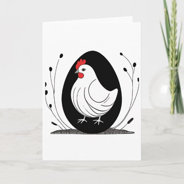 Galinha E Cartão De Ovo (Frente)