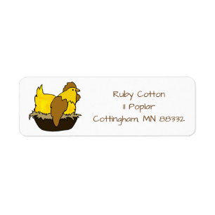 Galinha em etiquetas de endereço do clipart do